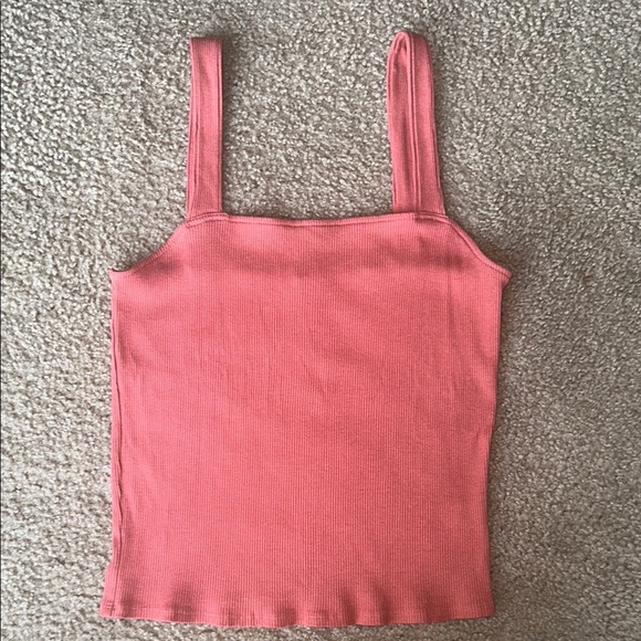 Express Pink Fitted Ribbed Tank Top - Picture 1 of 6